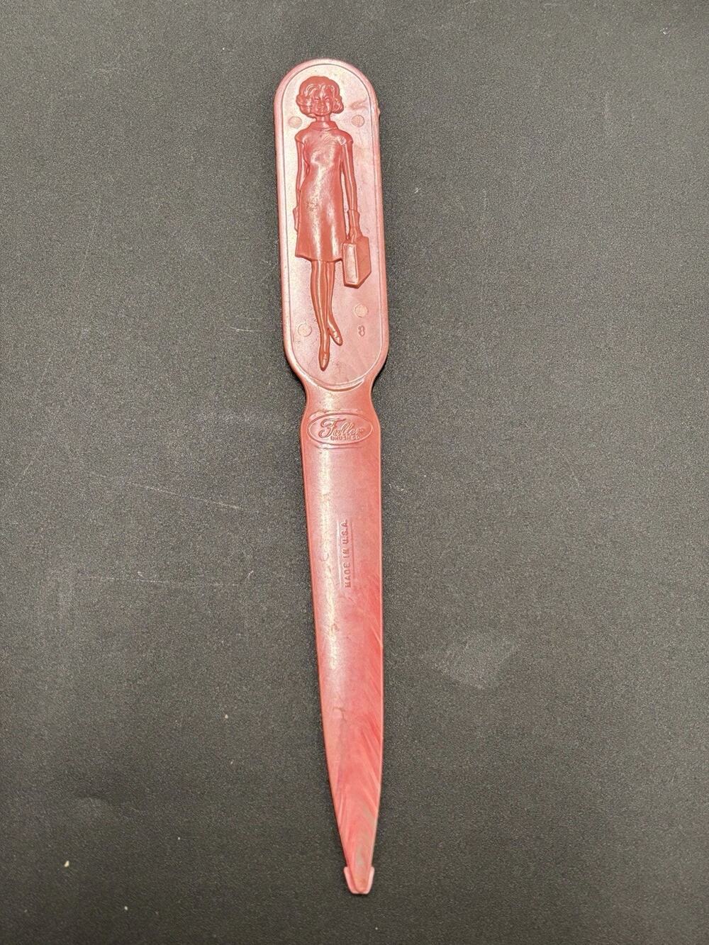 Fuller Brush Salesman RED Letter Opener Vintage 1950s